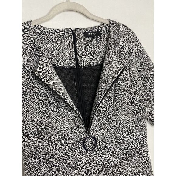 DKNY Women's Knit Short Sleeve Zip Front A Line Fit & Flare Dress Size 10 M2 - Picture 3 of 6